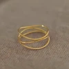 Three-layer fine lines interwoven and wound ring, women's shiny irregular couple ring, best friend titanium steel non-fading tail ring Application Scenario
